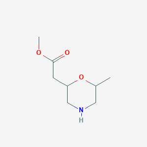 molecular formula C8H15NO3 B2966849 Methyl 2-(6-methylmorpholin-2-yl)acetate CAS No. 2091417-74-0