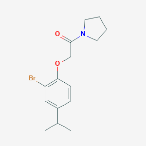 molecular formula C15H20BrNO2 B296685 2-[2-Bromo-4-(propan-2-yl)phenoxy]-1-(pyrrolidin-1-yl)ethanone 