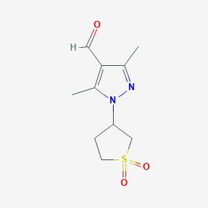 molecular formula C10H14N2O3S B2966860 1-(1,1-dioxidotetrahydrothien-3-yl)-3,5-dimethyl-1H-pyrazole-4-carbaldehyde CAS No. 955043-57-9