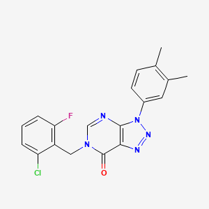 molecular formula C19H15ClFN5O B2966864 6-[(2-氯-6-氟苯基)甲基]-3-(3,4-二甲基苯基)三唑并[4,5-d]嘧啶-7-酮 CAS No. 893920-62-2