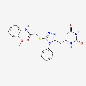 2-((5-((2,6-dioxo-1,2,3,6-tetrahydropyrimidin-4-yl)methyl)-4-phenyl-4H-1,2,4-triazol-3-yl)thio)-N-(2-methoxyphenyl)acetamide
