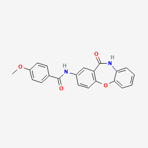 molecular formula C21H16N2O4 B2966871 4-methoxy-N-(11-oxo-10,11-dihydrodibenzo[b,f][1,4]oxazepin-2-yl)benzamide CAS No. 223261-51-6