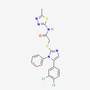 2-((5-(3,4-dichlorophenyl)-1-phenyl-1H-imidazol-2-yl)thio)-N-(5-methyl-1,3,4-thiadiazol-2-yl)acetamide