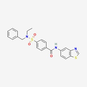 molecular formula C23H21N3O3S2 B2966876 N-(苯并[d]噻唑-5-基)-4-(N-苄基-N-乙基磺酰基)苯甲酰胺 CAS No. 922897-10-7