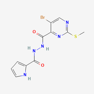 5-bromo-2-(methylsulfanyl)-N'-(1H-pyrrole-2-carbonyl)pyrimidine-4-carbohydrazide
