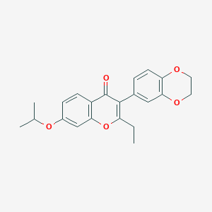 molecular formula C22H22O5 B2966879 3-(2,3-dihydrobenzo[b][1,4]dioxin-6-yl)-2-ethyl-7-isopropoxy-4H-chromen-4-one CAS No. 159647-67-3