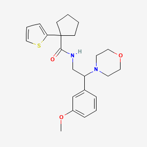 molecular formula C23H30N2O3S B2966881 N-(2-(3-methoxyphenyl)-2-morpholinoethyl)-1-(thiophen-2-yl)cyclopentanecarboxamide CAS No. 1208378-20-4