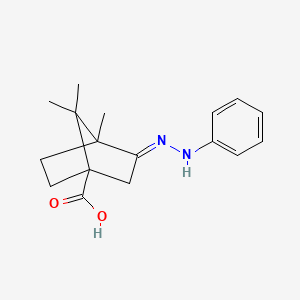 molecular formula C17H22N2O2 B2966882 (1S,4S,E)-4,7,7-trimethyl-3-(2-phenylhydrazono)bicyclo[2.2.1]heptane-1-carboxylic acid CAS No. 618397-80-1