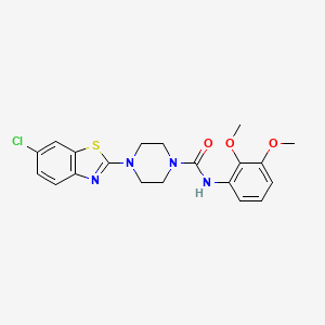 molecular formula C20H21ClN4O3S B2966887 4-(6-氯苯并[d]噻唑-2-基)-N-(2,3-二甲氧基苯基)哌嗪-1-甲酰胺 CAS No. 1203373-39-0