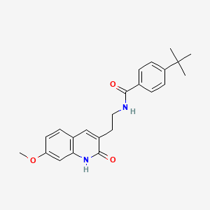 molecular formula C23H26N2O3 B2966888 4-tert-butyl-N-[2-(7-methoxy-2-oxo-1H-quinolin-3-yl)ethyl]benzamide CAS No. 851406-08-1