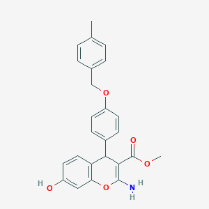 molecular formula C25H23NO5 B296689 methyl 2-amino-7-hydroxy-4-[4-[(4-methylphenyl)methoxy]phenyl]-4H-chromene-3-carboxylate 