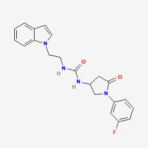 1-(2-(1H-indol-1-yl)ethyl)-3-(1-(3-fluorophenyl)-5-oxopyrrolidin-3-yl)urea