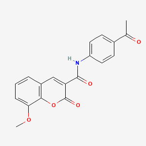 molecular formula C19H15NO5 B2966900 N-(4-乙酰基苯基)-8-甲氧基-2-氧代-2H-色烯-3-甲酰胺 CAS No. 325471-96-3
