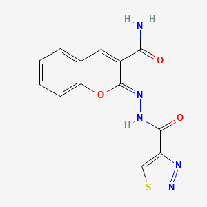 (2Z)-2-{[(1,2,3-thiadiazol-4-yl)formamido]imino}-2H-chromene-3-carboxamide