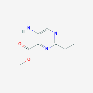 Ethyl 5-(methylamino)-2-propan-2-ylpyrimidine-4-carboxylate