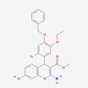 methyl 2-amino-4-[4-(benzyloxy)-2-bromo-5-ethoxyphenyl]-7-hydroxy-4H-chromene-3-carboxylate
