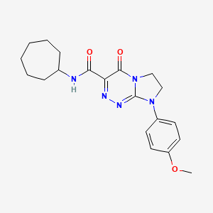 molecular formula C20H25N5O3 B2966916 N-cycloheptyl-8-(4-methoxyphenyl)-4-oxo-4,6,7,8-tetrahydroimidazo[2,1-c][1,2,4]triazine-3-carboxamide CAS No. 946361-06-4