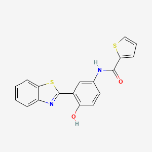 molecular formula C18H12N2O2S2 B2966918 N-(3-(苯并[d]噻唑-2-基)-4-羟基苯基)噻吩-2-羧酰胺 CAS No. 312748-42-8