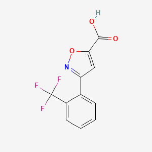 molecular formula C11H6F3NO3 B2966919 3-[2-(三氟甲基)苯基]异恶唑-5-羧酸 CAS No. 901926-66-7