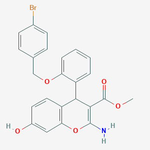 molecular formula C24H20BrNO5 B296692 methyl 2-amino-4-{2-[(4-bromobenzyl)oxy]phenyl}-7-hydroxy-4H-chromene-3-carboxylate 
