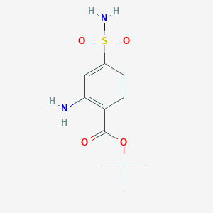 molecular formula C11H16N2O4S B2966922 Tert-butyl 2-amino-4-aminosulfonylbenzoate CAS No. 889856-25-1