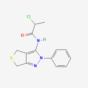 molecular formula C14H14ClN3OS B2966924 2-chloro-N-(2-phenyl-4,6-dihydrothieno[3,4-c]pyrazol-3-yl)propanamide CAS No. 392256-42-7