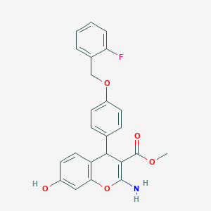 molecular formula C24H20FNO5 B296693 methyl 2-amino-4-[4-[(2-fluorophenyl)methoxy]phenyl]-7-hydroxy-4H-chromene-3-carboxylate 
