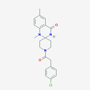 molecular formula C22H24ClN3O2 B2966932 1-[2-(4-chlorophenyl)acetyl]-1',6'-dimethyl-3',4'-dihydro-1'H-spiro[piperidine-4,2'-quinazoline]-4'-one CAS No. 1251710-71-0