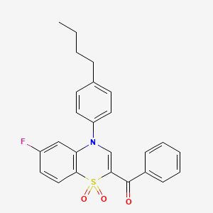 molecular formula C25H22FNO3S B2966947 [4-(4-butylphenyl)-6-fluoro-1,1-dioxido-4H-1,4-benzothiazin-2-yl](phenyl)methanone CAS No. 1114852-75-3