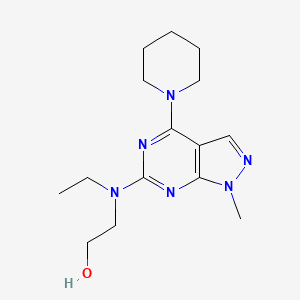 molecular formula C15H24N6O B2966949 2-(ethyl(1-methyl-4-(piperidin-1-yl)-1H-pyrazolo[3,4-d]pyrimidin-6-yl)amino)ethanol CAS No. 897758-42-8