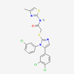 2-((1-(3-chlorophenyl)-5-(3,4-dichlorophenyl)-1H-imidazol-2-yl)thio)-N-(4-methylthiazol-2-yl)acetamide