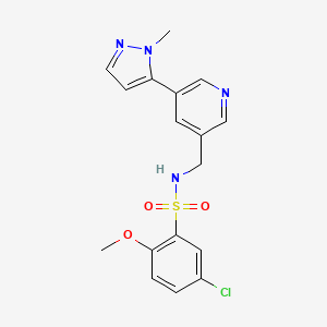 5-chloro-2-methoxy-N-((5-(1-methyl-1H-pyrazol-5-yl)pyridin-3-yl)methyl)benzenesulfonamide