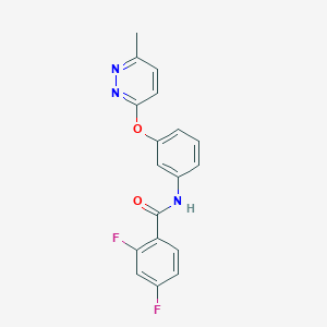 molecular formula C18H13F2N3O2 B2966958 2,4-difluoro-N-(3-((6-methylpyridazin-3-yl)oxy)phenyl)benzamide CAS No. 1207020-17-4