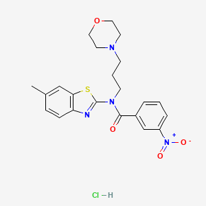 molecular formula C22H25ClN4O4S B2966959 N-(6-甲基苯并[d]噻唑-2-基)-N-(3-吗啉丙基)-3-硝基苯甲酰胺盐酸盐 CAS No. 1216387-95-9