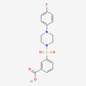 molecular formula C17H17FN2O4S B2966966 3-[4-(4-Fluoro-phenyl)-piperazine-1-sulfonyl]-benzoic acid CAS No. 438029-79-9