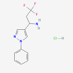 3,3,3-Trifluoro-1-(1-phenyl-1H-pyrazol-4-yl)propan-1-amine hydrochloride