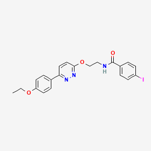 molecular formula C21H20IN3O3 B2966976 N-(2-{[6-(4-乙氧基苯基)哒嗪-3-基]氧基}乙基)-4-碘苯甲酰胺 CAS No. 920249-94-1