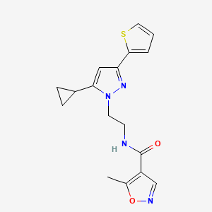 N-(2-(5-cyclopropyl-3-(thiophen-2-yl)-1H-pyrazol-1-yl)ethyl)-5-methylisoxazole-4-carboxamide