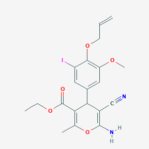 molecular formula C20H21IN2O5 B296698 ethyl 4-[4-(allyloxy)-3-iodo-5-methoxyphenyl]-6-amino-5-cyano-2-methyl-4H-pyran-3-carboxylate 