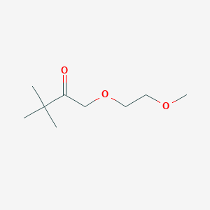 molecular formula C9H18O3 B2966982 1-(2-Methoxyethoxy)-3,3-dimethylbutan-2-one CAS No. 1158069-79-4