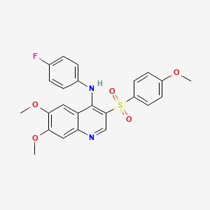 N-(4-fluorophenyl)-6,7-dimethoxy-3-((4-methoxyphenyl)sulfonyl)quinolin-4-amine