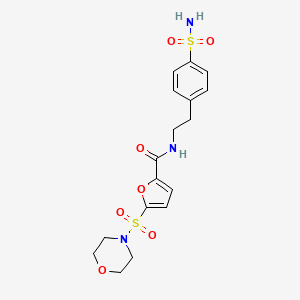 molecular formula C17H21N3O7S2 B2966999 5-(morpholinosulfonyl)-N-(4-sulfamoylphenethyl)furan-2-carboxamide CAS No. 1172558-52-9