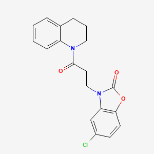 molecular formula C19H17ClN2O3 B2967007 5-氯-3-(3-(3,4-二氢喹啉-1(2H)-基)-3-氧代丙基)苯并[d]恶唑-2(3H)-酮 CAS No. 902254-57-3