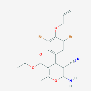 molecular formula C19H18Br2N2O4 B296701 ethyl 4-[4-(allyloxy)-3,5-dibromophenyl]-6-amino-5-cyano-2-methyl-4H-pyran-3-carboxylate 