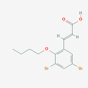 molecular formula C13H14Br2O3 B2967011 (2E)-3-(3,5-dibromo-2-butoxyphenyl)prop-2-enoic acid CAS No. 937599-22-9