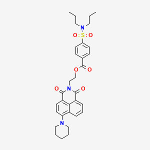 molecular formula C32H37N3O6S B2967019 2-(1,3-dioxo-6-(piperidin-1-yl)-1H-benzo[de]isoquinolin-2(3H)-yl)ethyl 4-(N,N-dipropylsulfamoyl)benzoate CAS No. 326017-93-0