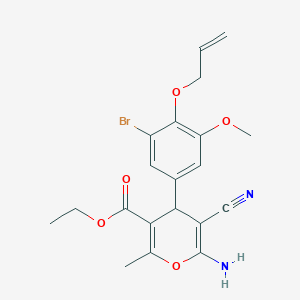 ethyl 4-[4-(allyloxy)-3-bromo-5-methoxyphenyl]-6-amino-5-cyano-2-methyl-4H-pyran-3-carboxylate