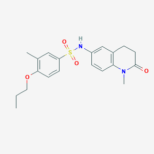 molecular formula C20H24N2O4S B2967021 3-methyl-N-(1-methyl-2-oxo-1,2,3,4-tetrahydroquinolin-6-yl)-4-propoxybenzenesulfonamide CAS No. 922106-23-8