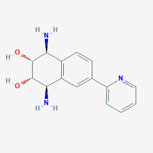 molecular formula C15H17N3O2 B2967031 (1R,2S,3R,4S)-1,4-diamino-6-(pyridin-2-yl)-1,2,3,4-tetrahydronaphthalene-2,3-diol (racemic) CAS No. 1998128-39-4