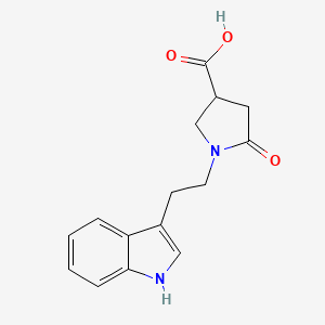 molecular formula C15H16N2O3 B2967041 1-[2-(1H-Indol-3-yl)-ethyl]-5-oxo-pyrrolidine-3-carboxylic acid CAS No. 295344-74-0